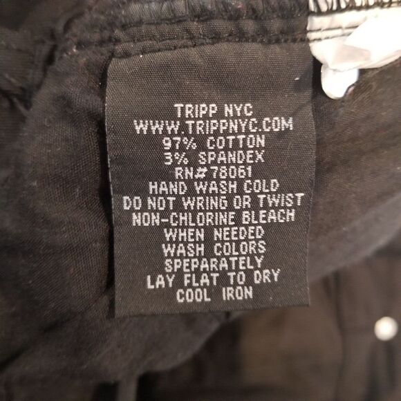 Tripp NYC Daang Goodman Women Skinny Pants Size 26 Black Leather Mesh Detail Y2K - Picture 7 of 7